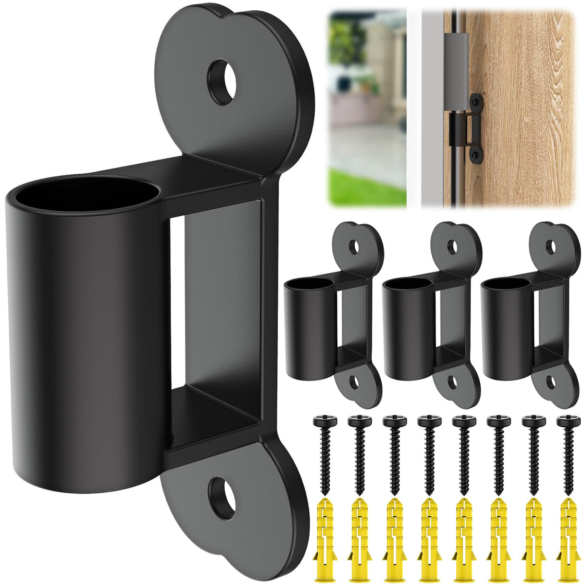 ForoGore fence-to-wall anchor pack in black enhances containment for pets.