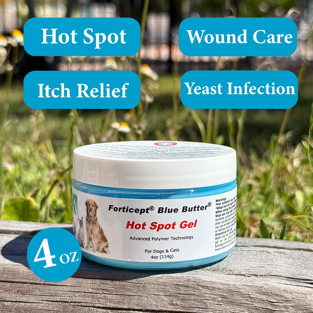 Forticept Blue Butter ointment on a wound for healing support