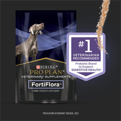 FortiFlora probiotic powder dispensing, ready to mix into meals