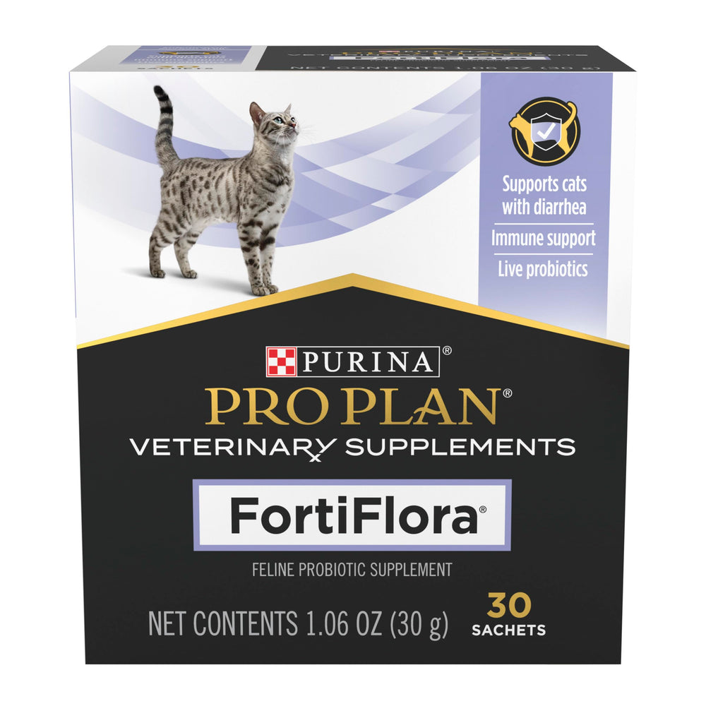FortiFlora packaging boxes show two-pack format for easy stocking.