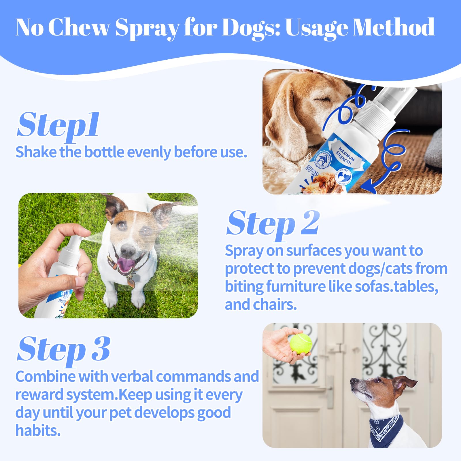 Fortrek No Chew Spray on wounds to discourage licking safely
