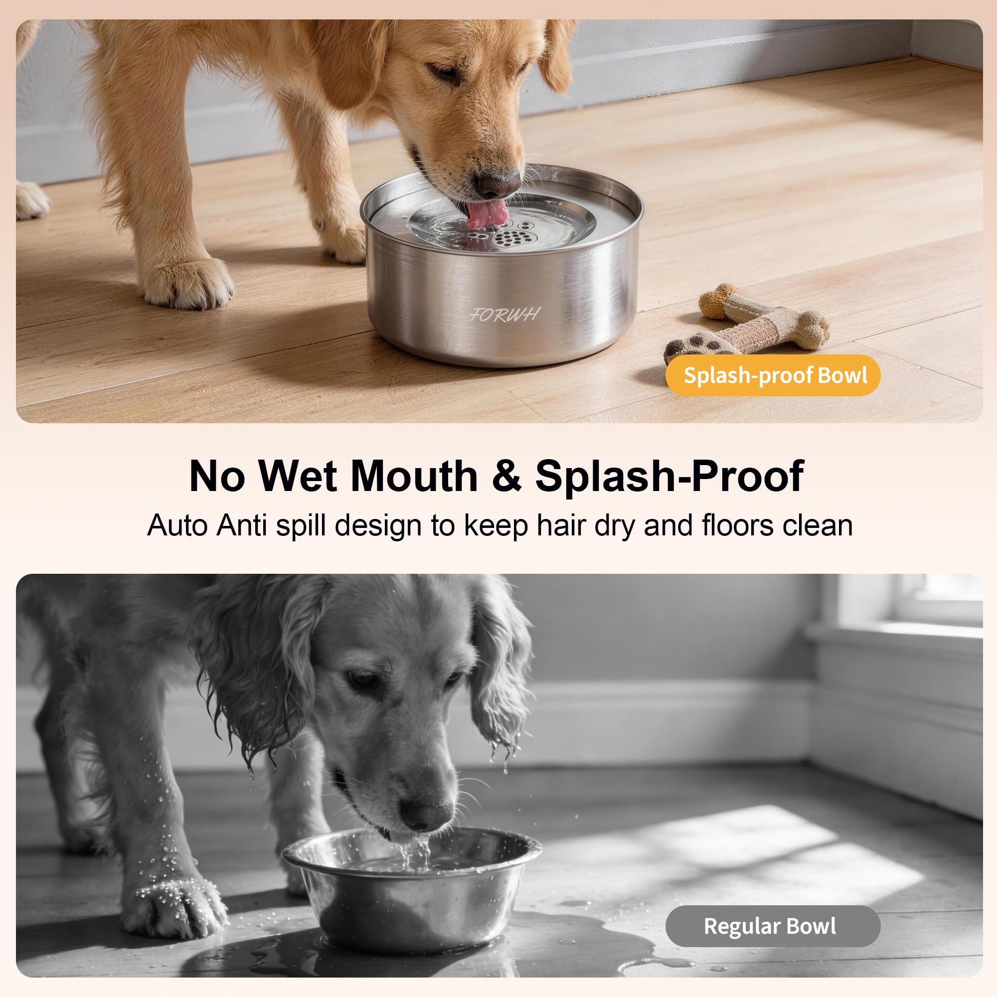 FORWH floating disk water dispenser maintains steady water level and reduces splashes
