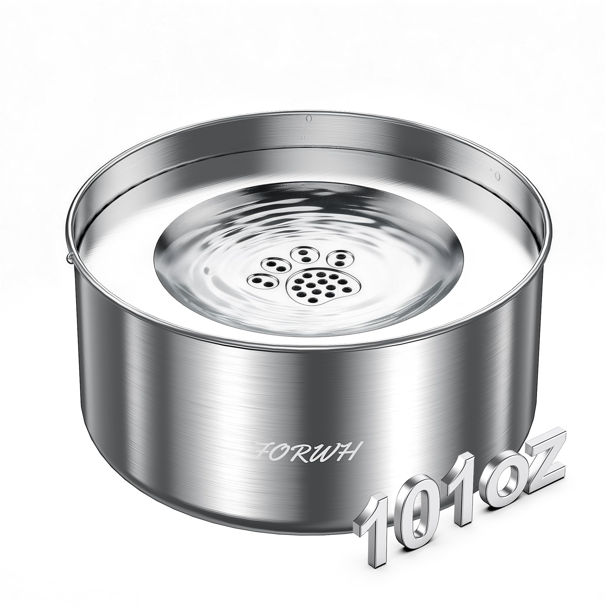 FORWH stainless steel dog water bowl no spill with 101oz capacity for mess-free hydration