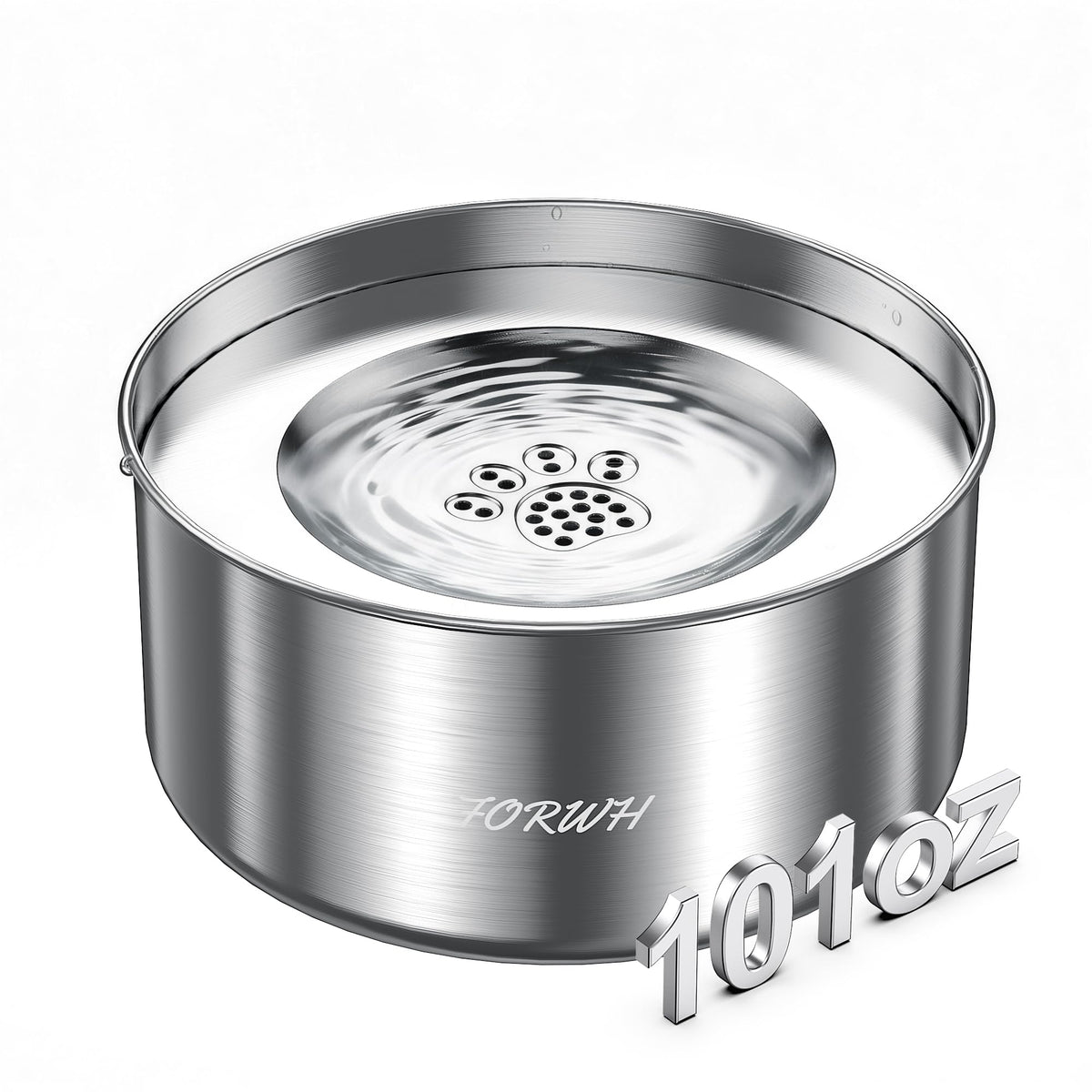 FORWH stainless steel dog water bowl no spill with 101oz capacity for mess-free hydration