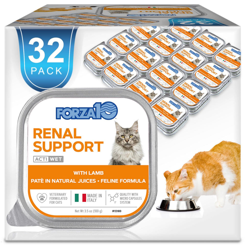 Forza10 cat renal wet food with lamb flavor for daily meals and kidney support.