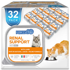 Forza10 cat renal wet food with lamb flavor for daily meals and kidney support.