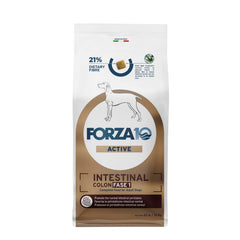 Forza10 dog food dry 22lb packaging promoting easy digestion and gut comfort.