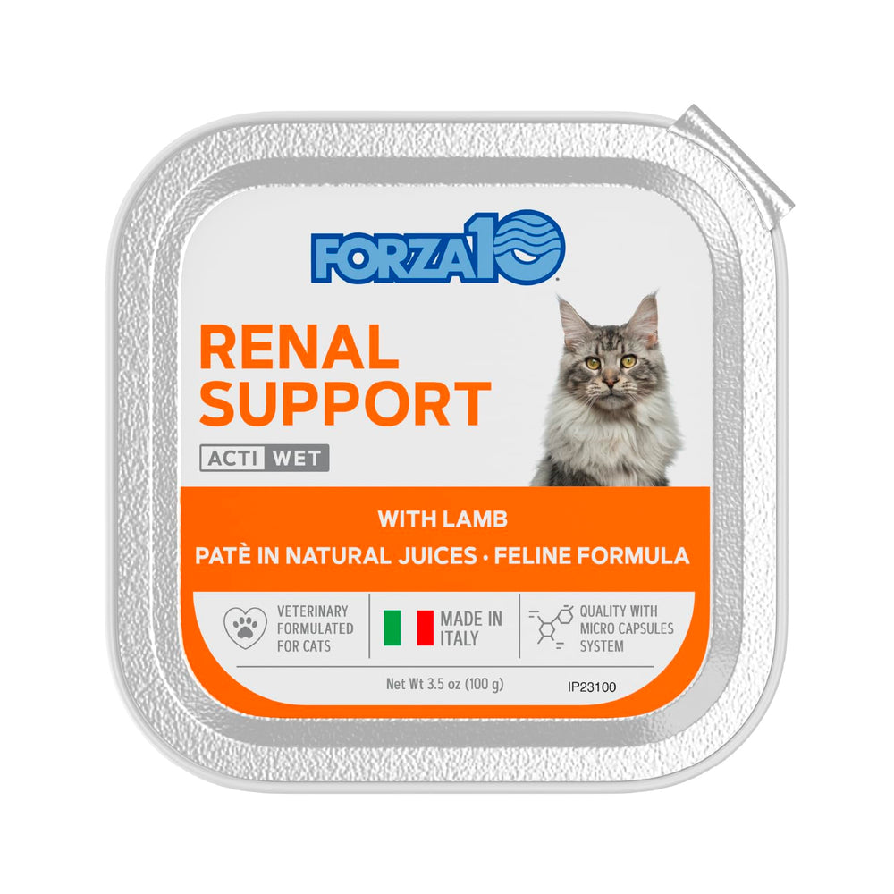 Forza10 hydrolyzed protein formulation highlights controlled protein content for cats.