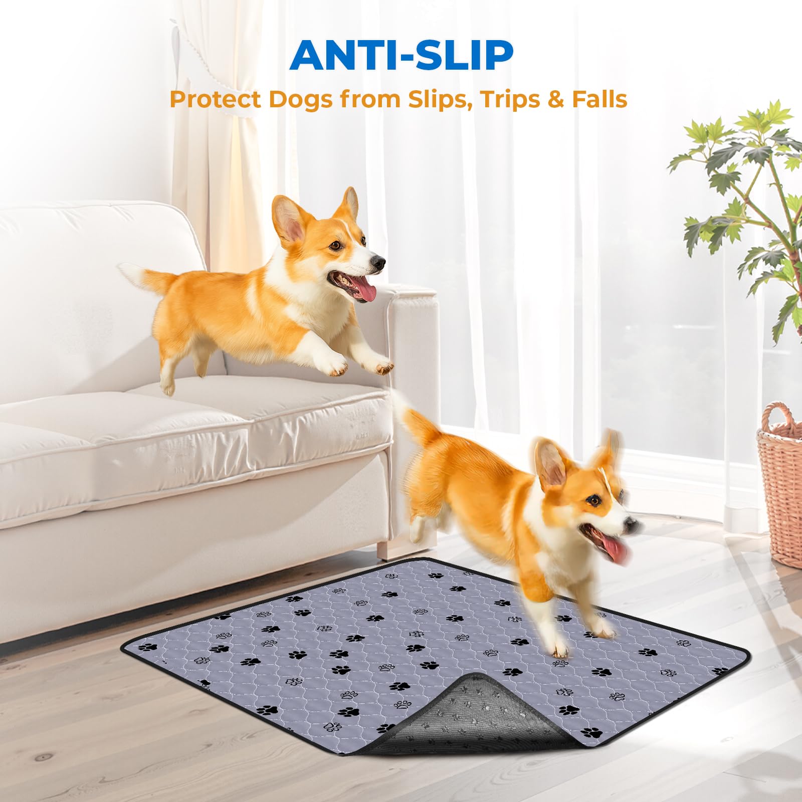 Fostanfly anti-slip bottom layer prevents shifting on hard floors.