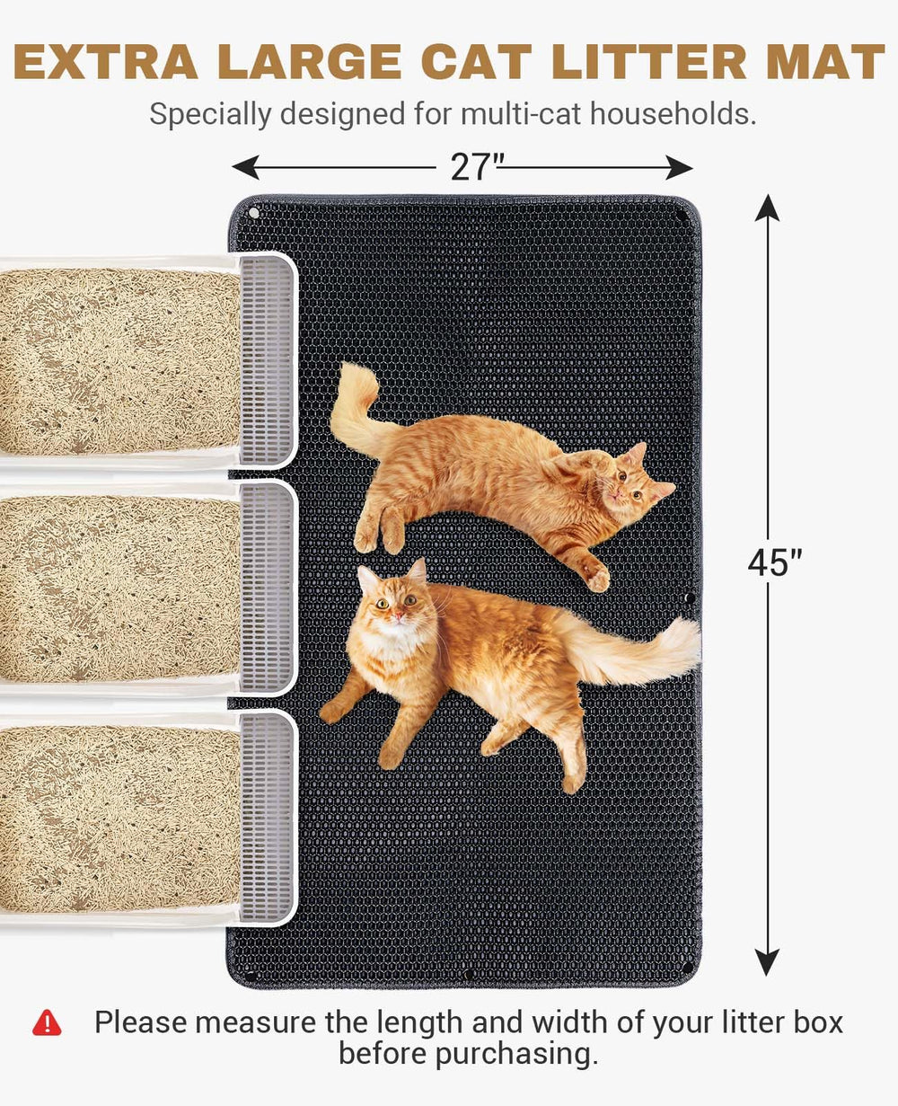 Fostanfly cat litter mat double-layer design keeps litter contained