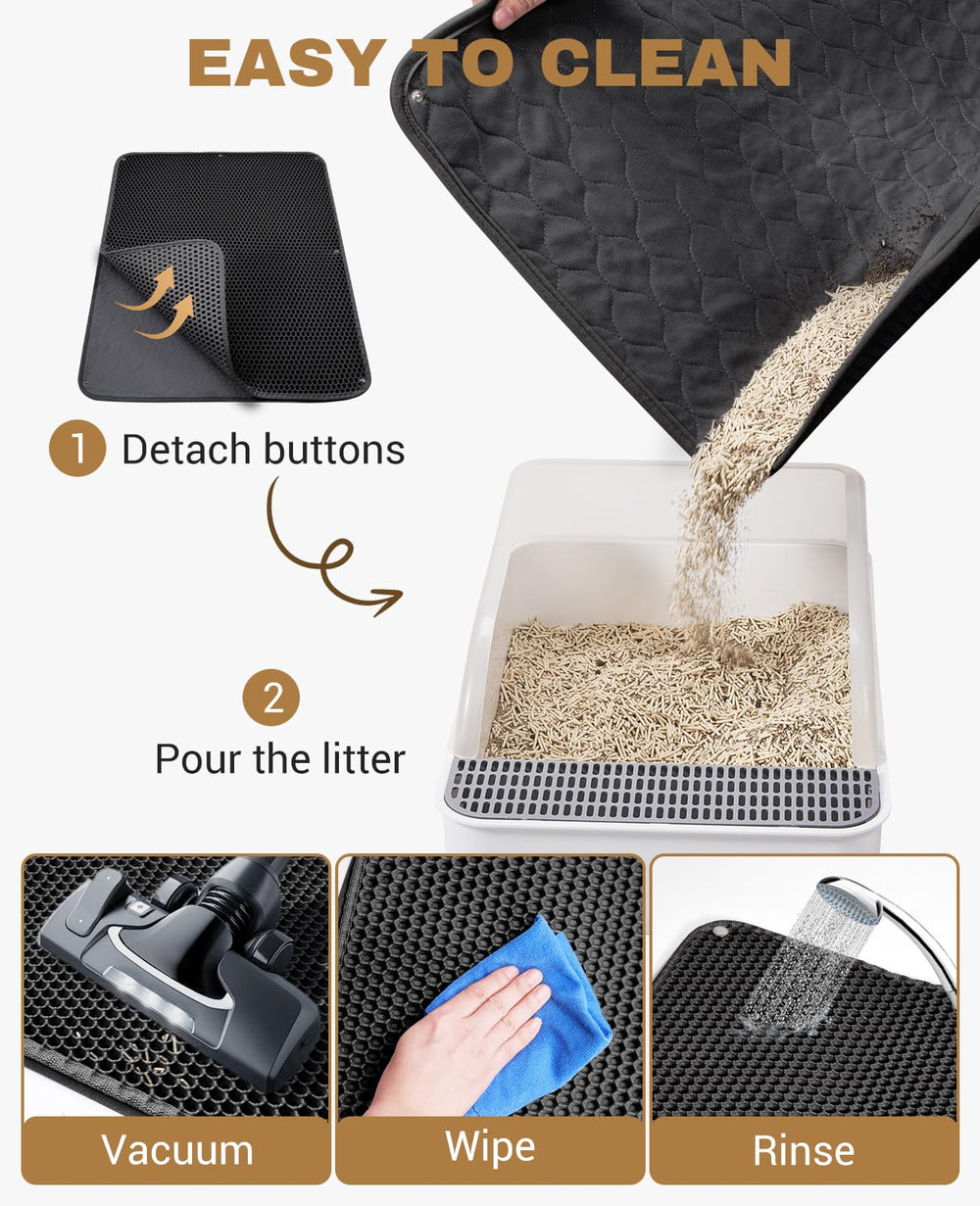 Fostanfly cat litter mat non-slip base stays in place