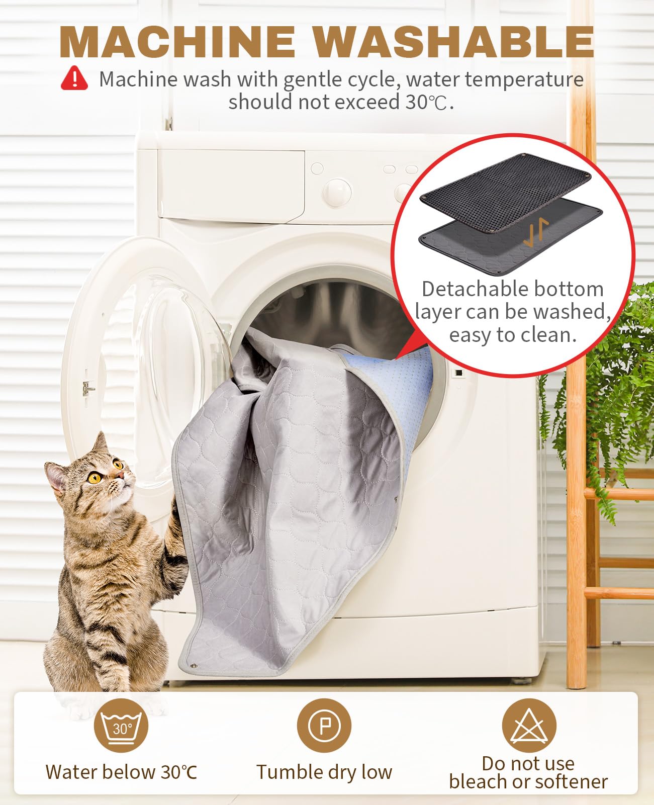 Fostanfly cat litter mat waterproof bottom layer protects floors
