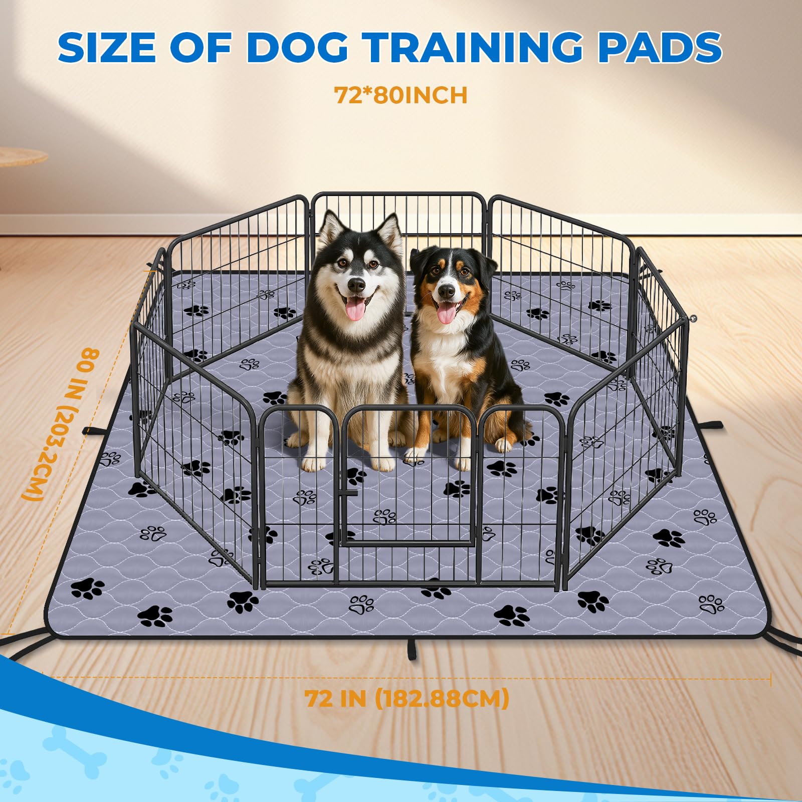 Fostanfly pad with non-slip bottom to stay in place on floors.