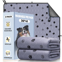 Fostanfly washable dog pee pad 36x41, two-pack, ideal for home potty training.