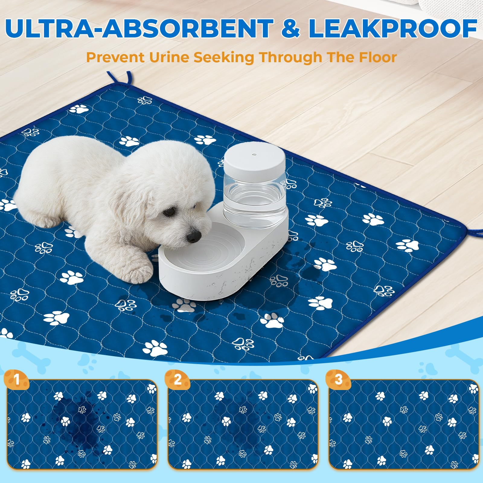Fostanfly non-slip bottom keeps the pad in place on hard floors