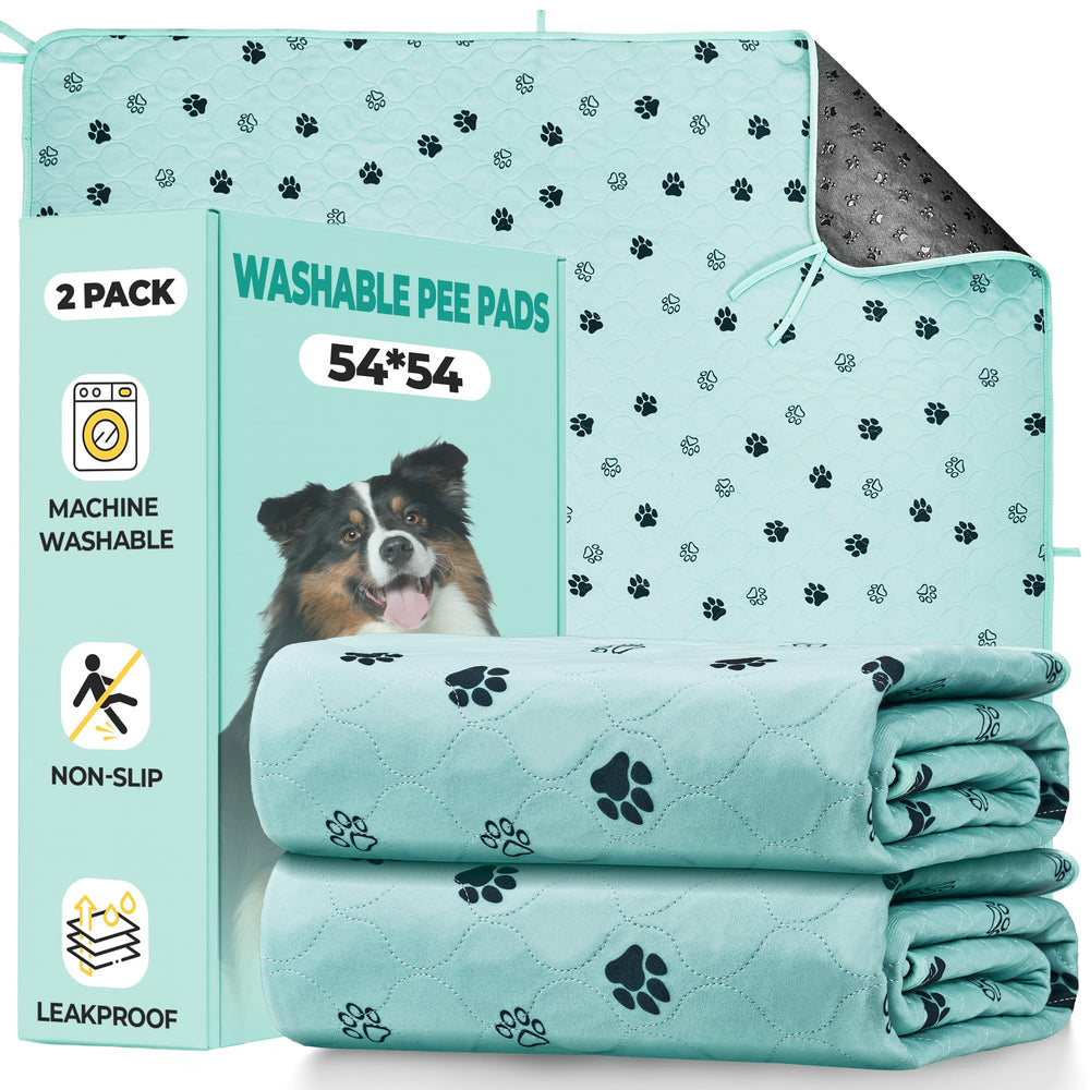Fostanfly washable pee pad for dogs, 54x54 flat layout, ideal for home potty training.