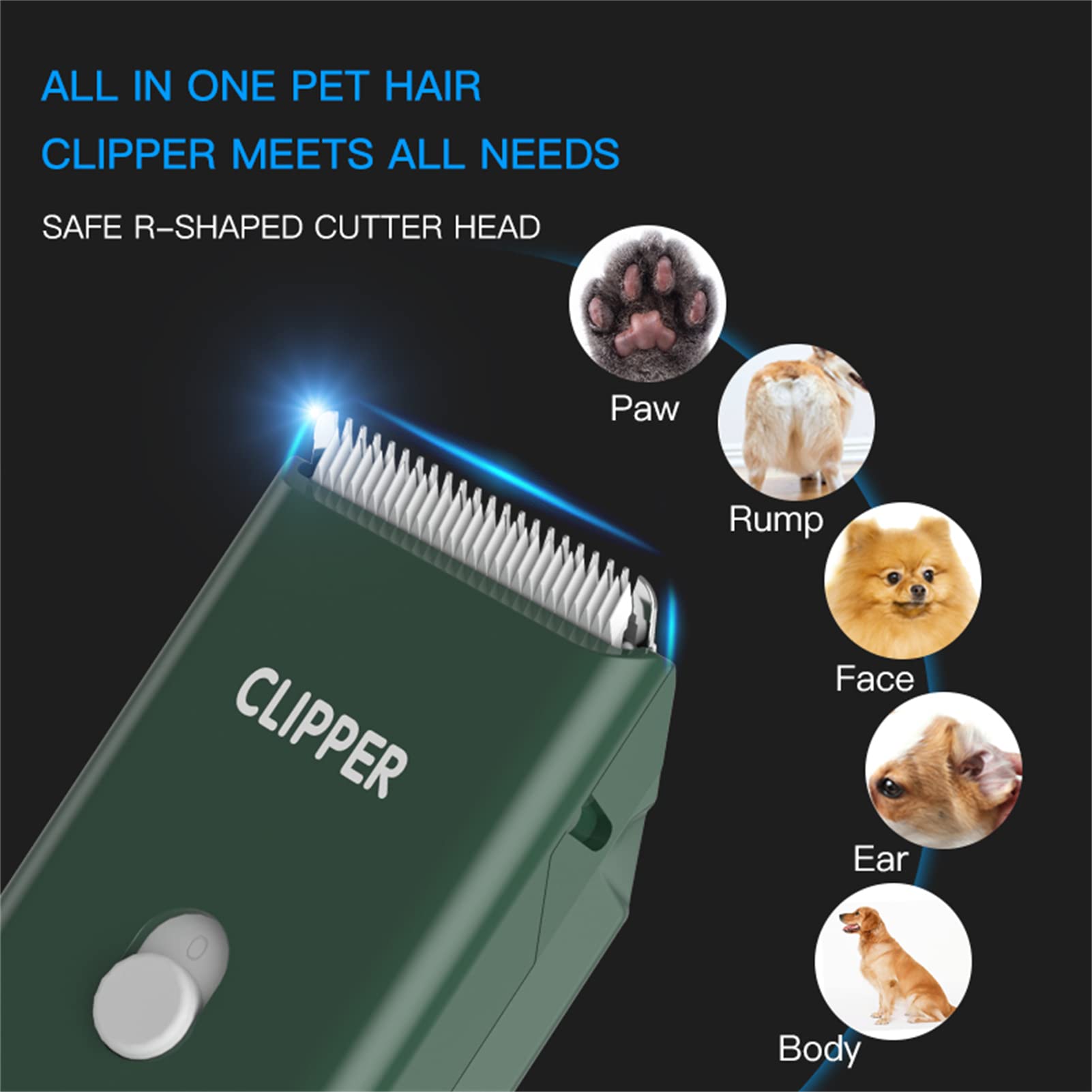 Founouly AP005 low noise operation keeps pets calm during grooming.