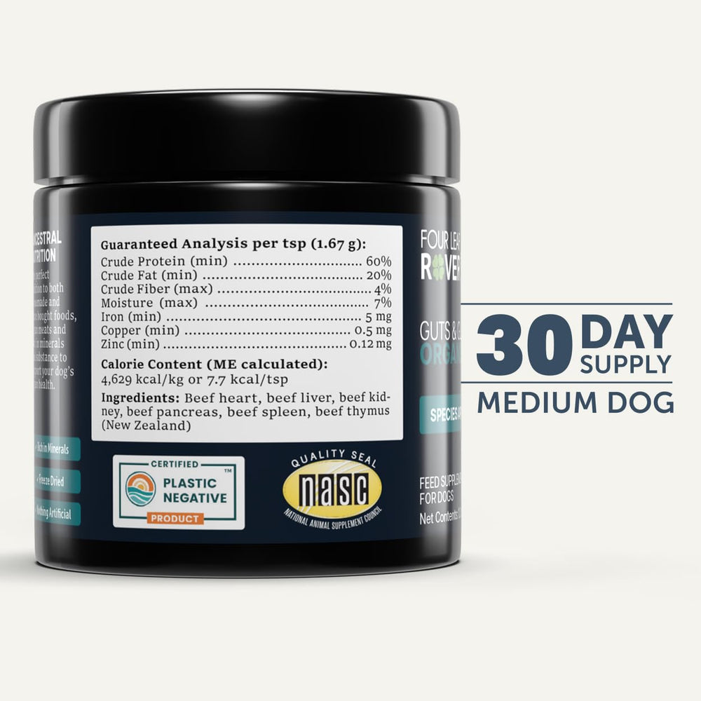 Four Leaf Rover 30 large dog servings package.