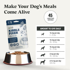 Four Leaf Rover Kibble Fixer bottle label highlights probiotics and digestive enzymes.