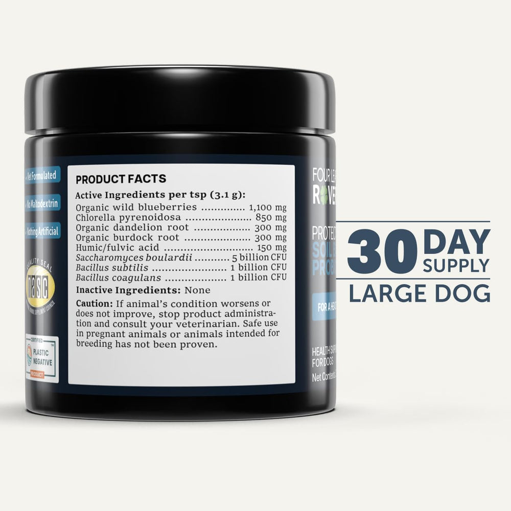 Four Leaf Rover Protect ingredient science highlights prebiotics.