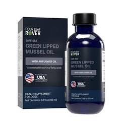 Four Leaf Rover Safe-Sea bottle highlighting joint-supporting omega-3 blend.
