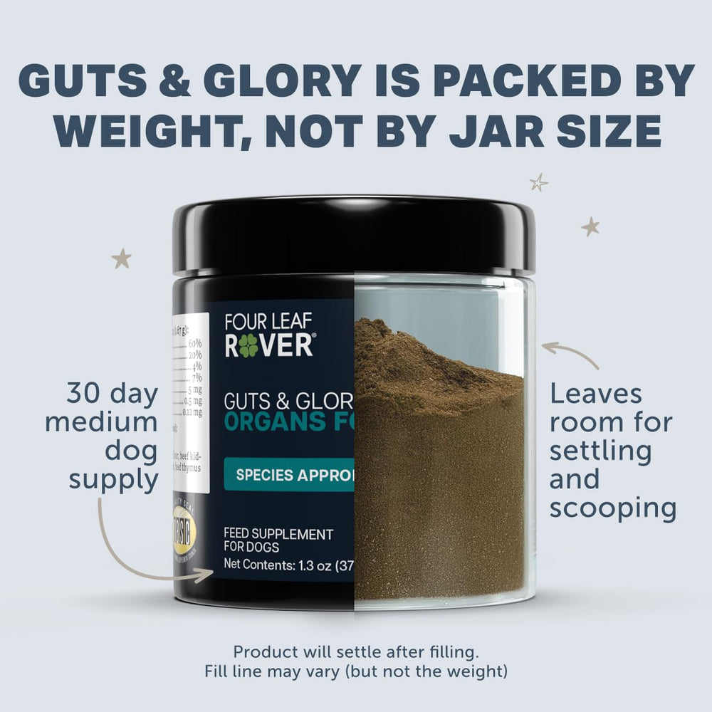 Four Leaf Rover veterinarian-formulated seal on packaging.