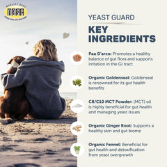 Four Leaf Rover Yeast Guard packaging highlights a natural formula.