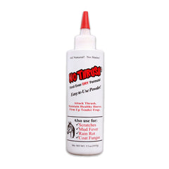 Four Oaks Farm Ventures No Thrush dry powder bottle for easy hoof treatment