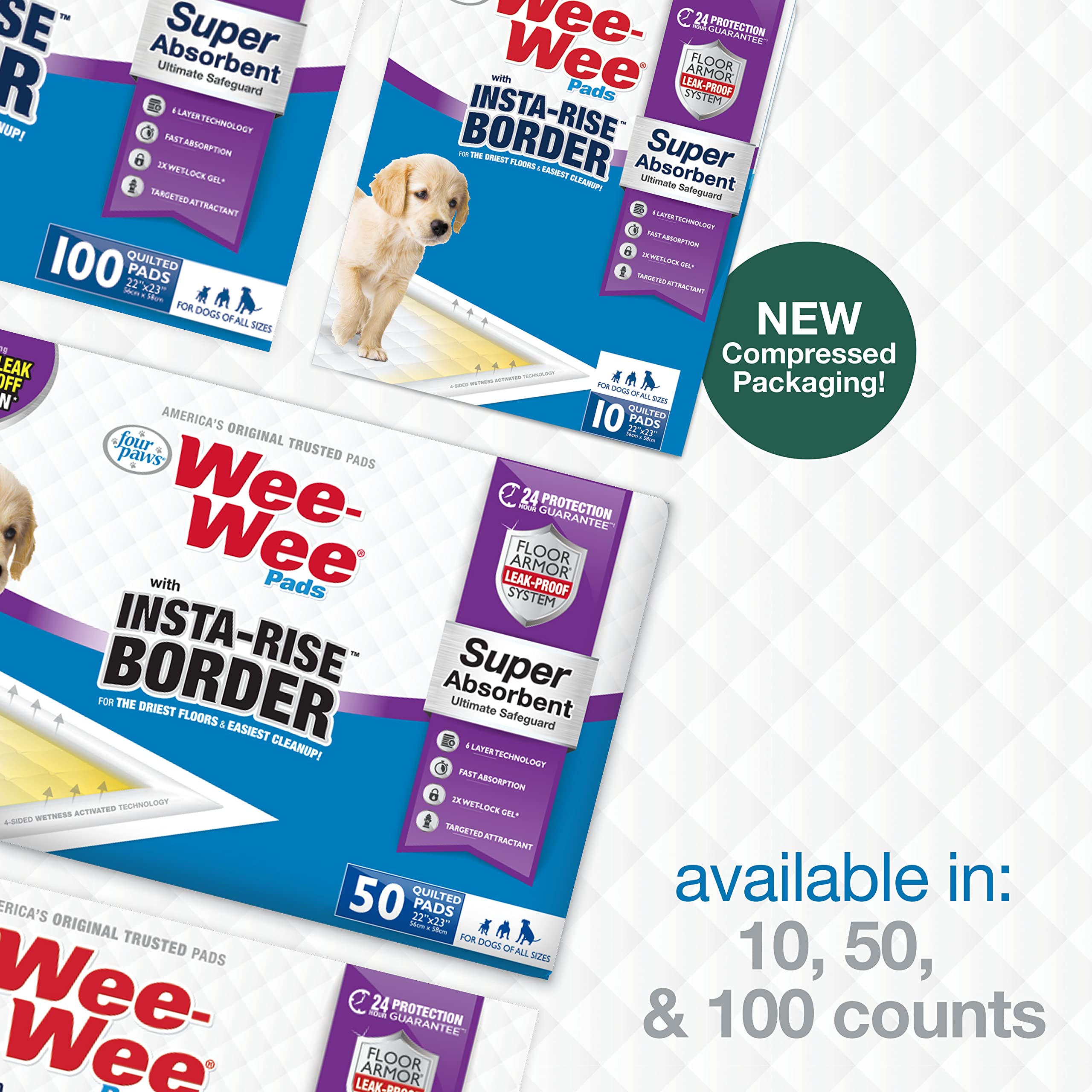 Four Paws Wee-Wee supports floor protection during puppy potty training