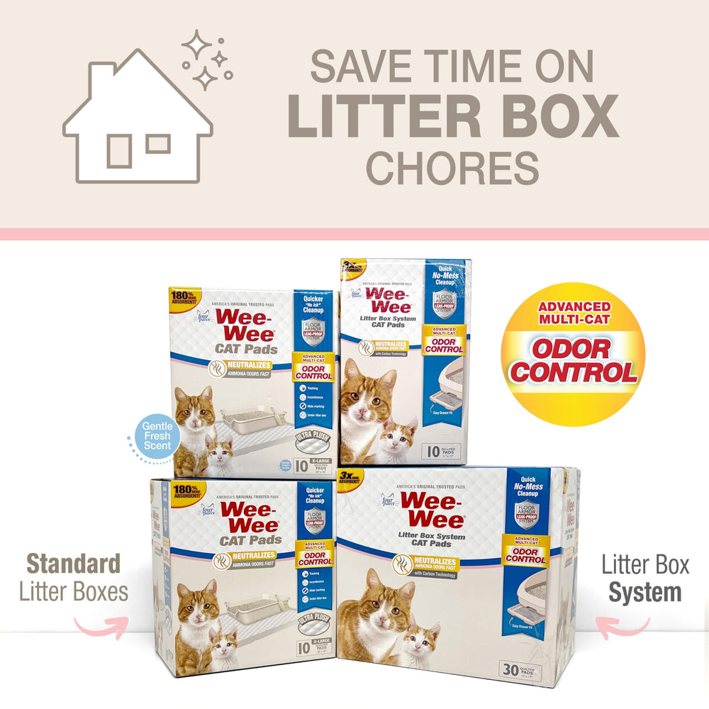 Four Paws Wee-Wee cat pad multi-cat protection for households with several cats