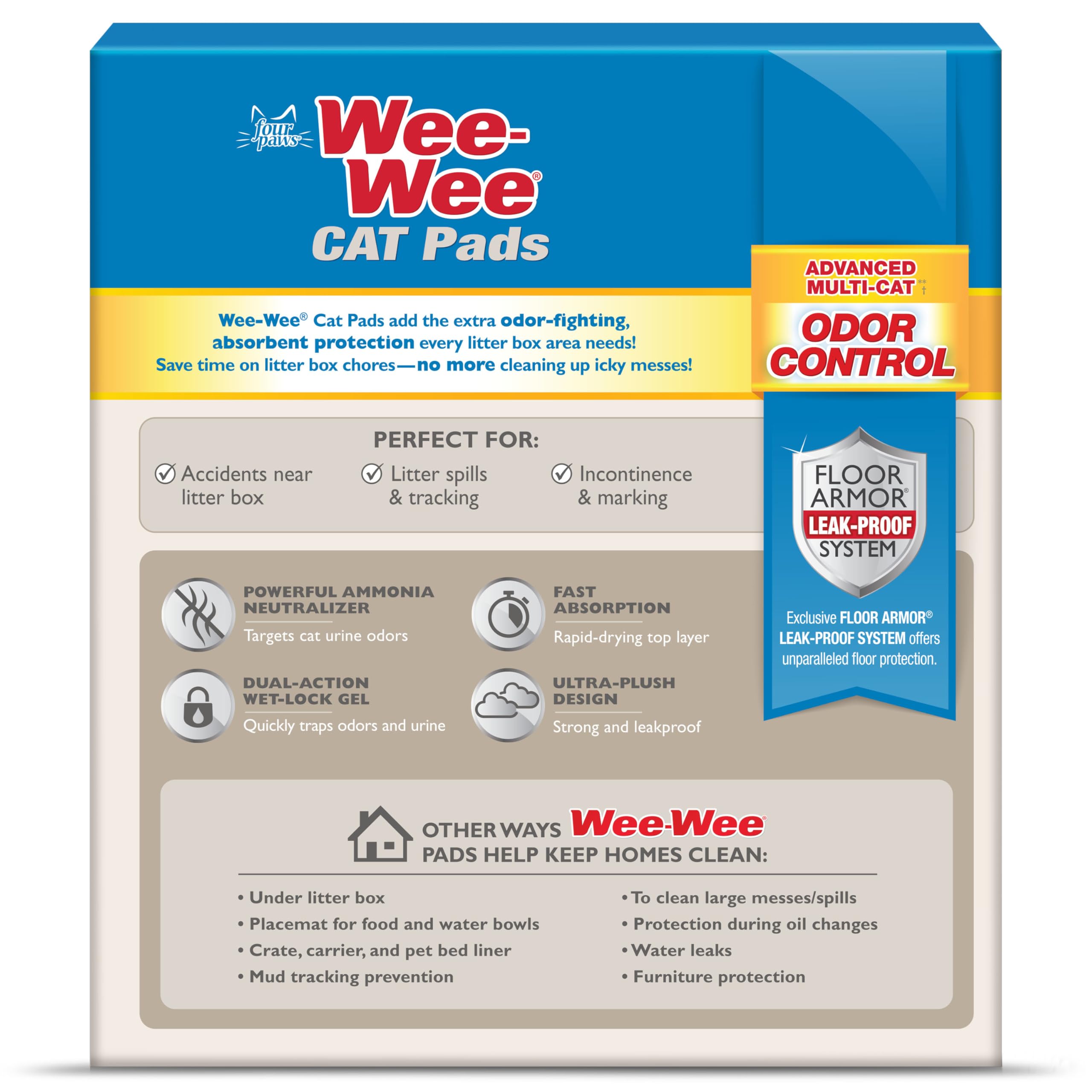 Four Paws Wee-Wee cat pad training and senior use for litter basics