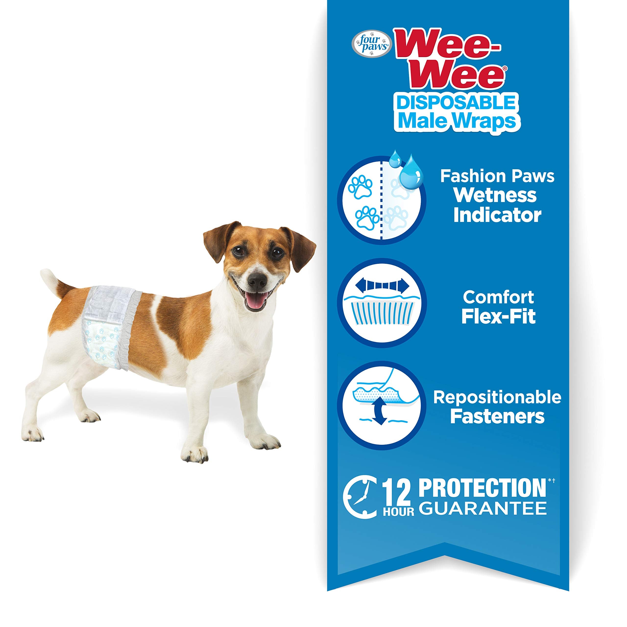 Close-up of Flex-fit fasteners on the Wee-Wee wrap providing adjustable security