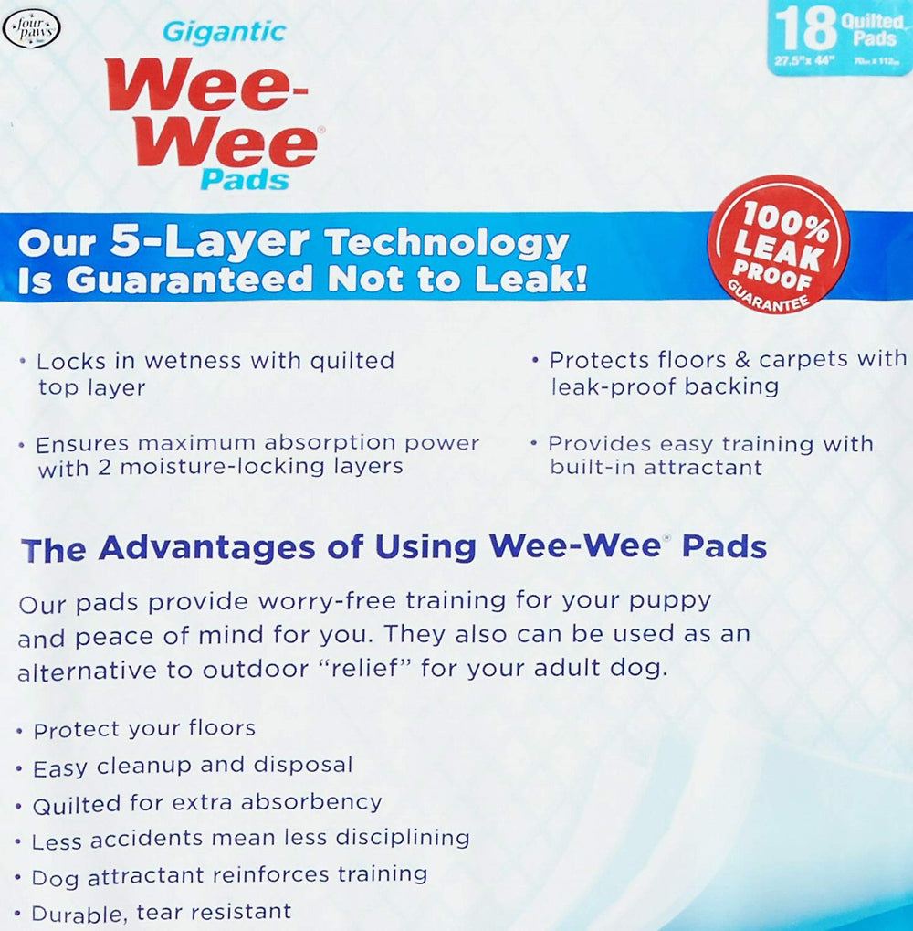 Built-in attractant on Four Paws Wee-Wee Pads guiding dogs to pad