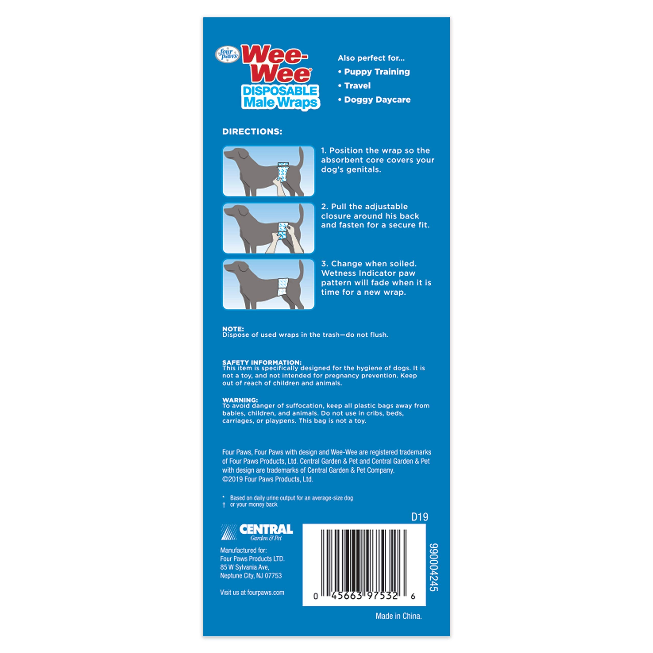 Soft breathable liner on Wee-Wee wrap keeps skin cool and comfortable