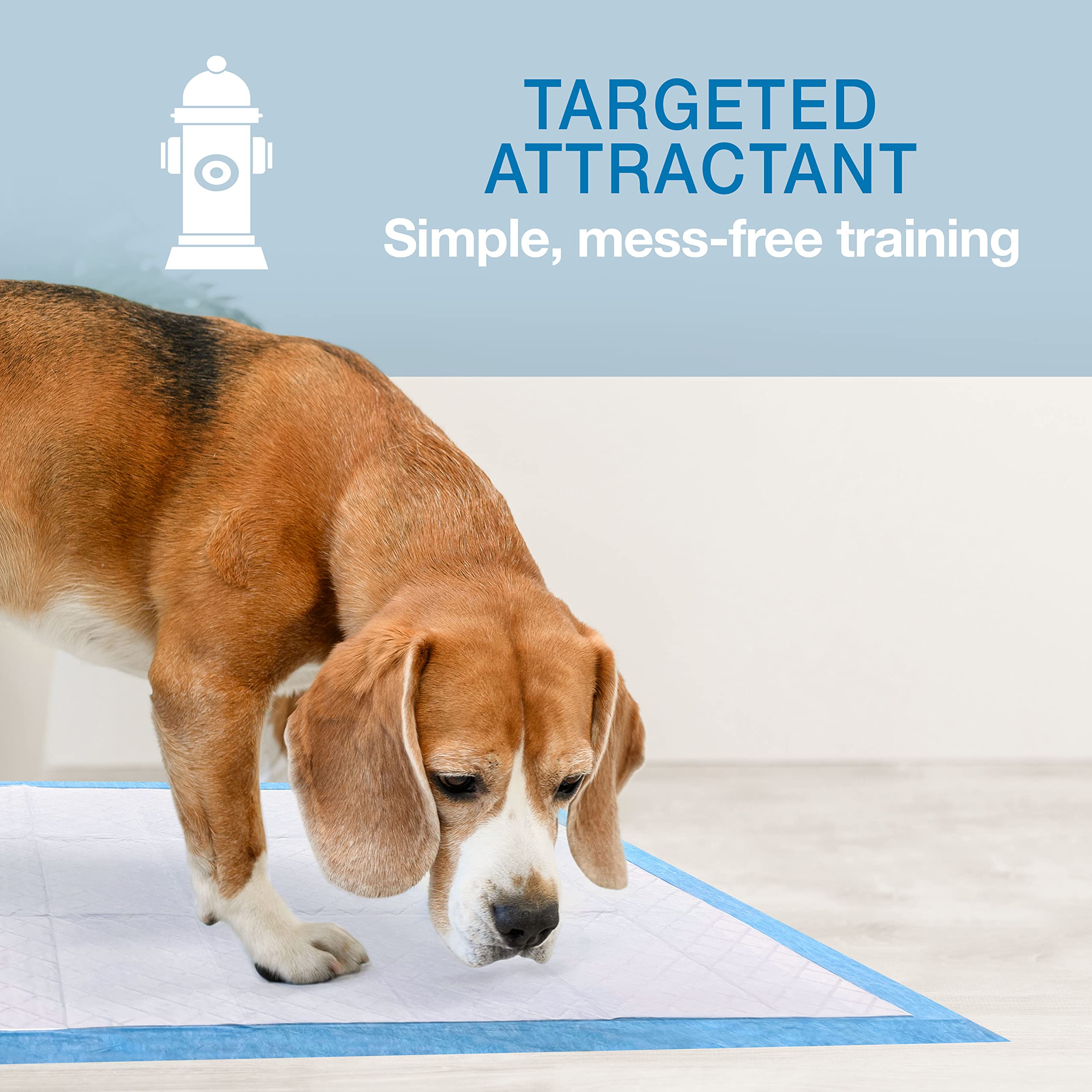 Targeted attractant icon on Four Paws Wee-Wee pad guiding pets