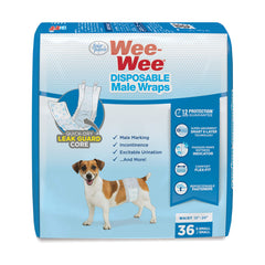 Front view of the Wee-Wee wrap showing snug fit for small dogs