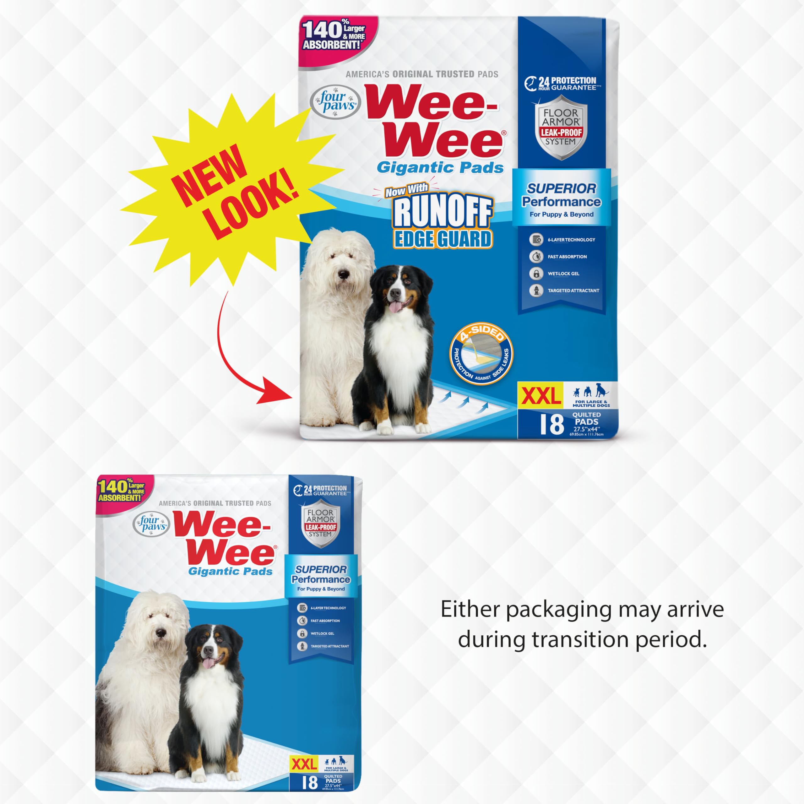 Four Paws Wee-Wee XXL pad ideal for large breeds during potty training.