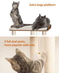 FourFurPets 26.7in cat tree base anti-tip ensures stable placement on floors