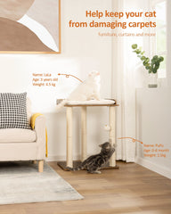 FourFurPets 26.7in cat tree platform with resting cat highlights ample space for naps