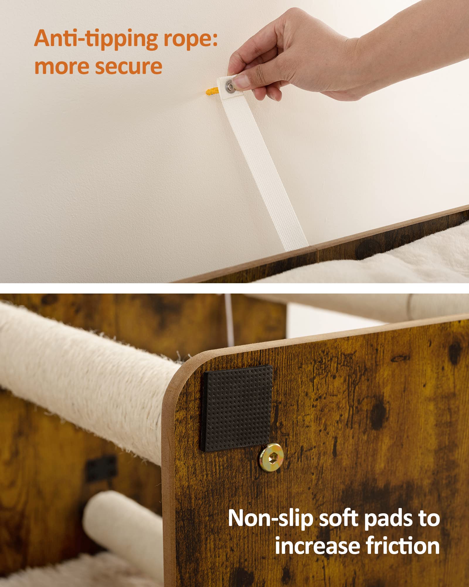 FourFurPets rustic brown finish blends with any décor for a natural look