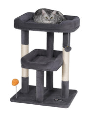 FourFurPets 27.6-inch cat tree perches provide cozy lounging and elevated view for indoor cats.