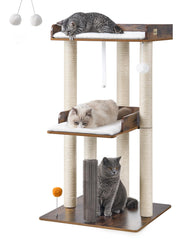 FourFurPets 43.7-inch cat tree with large platform for lounging.