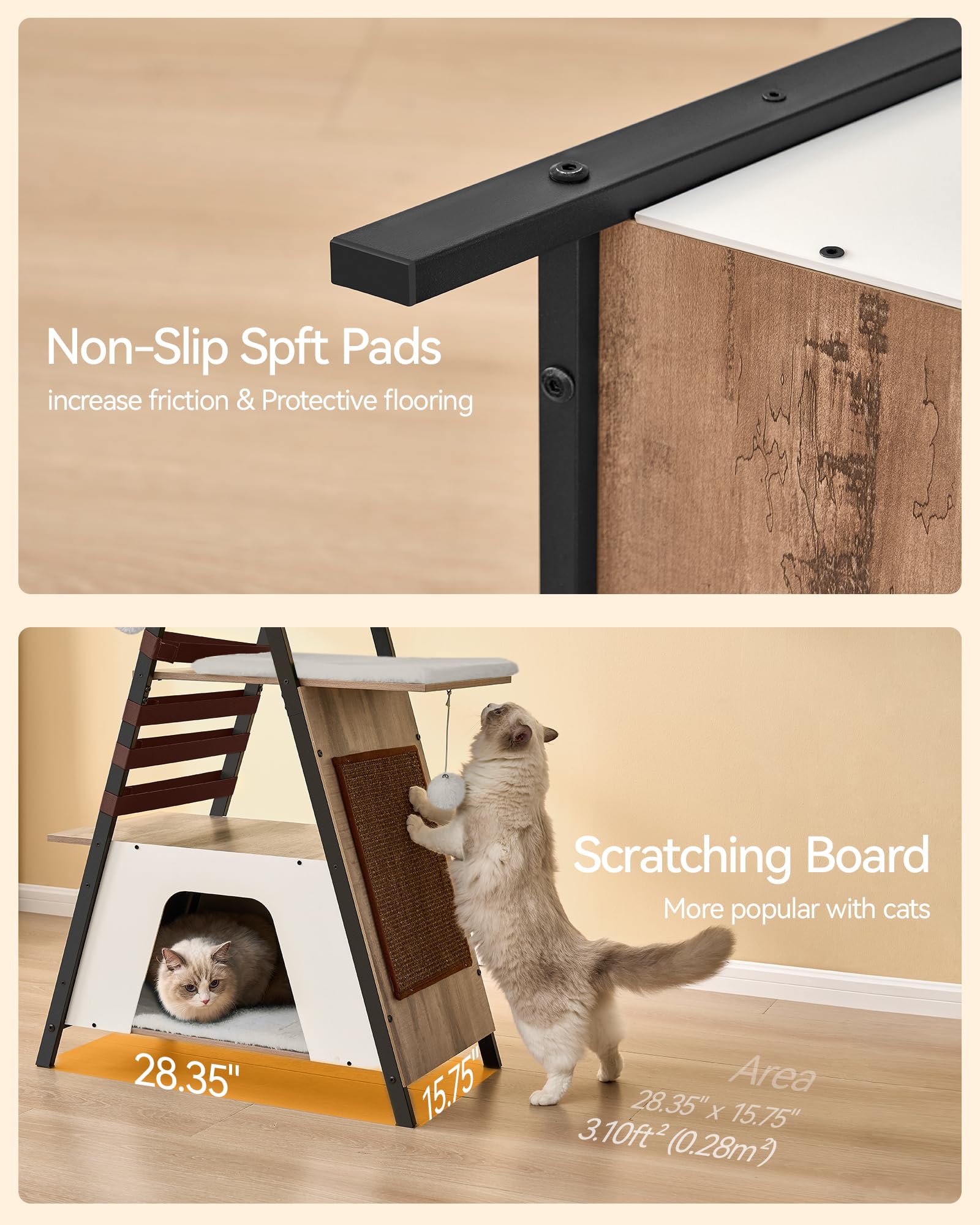 FourFurPets large multi-level layout accommodates several cats for play