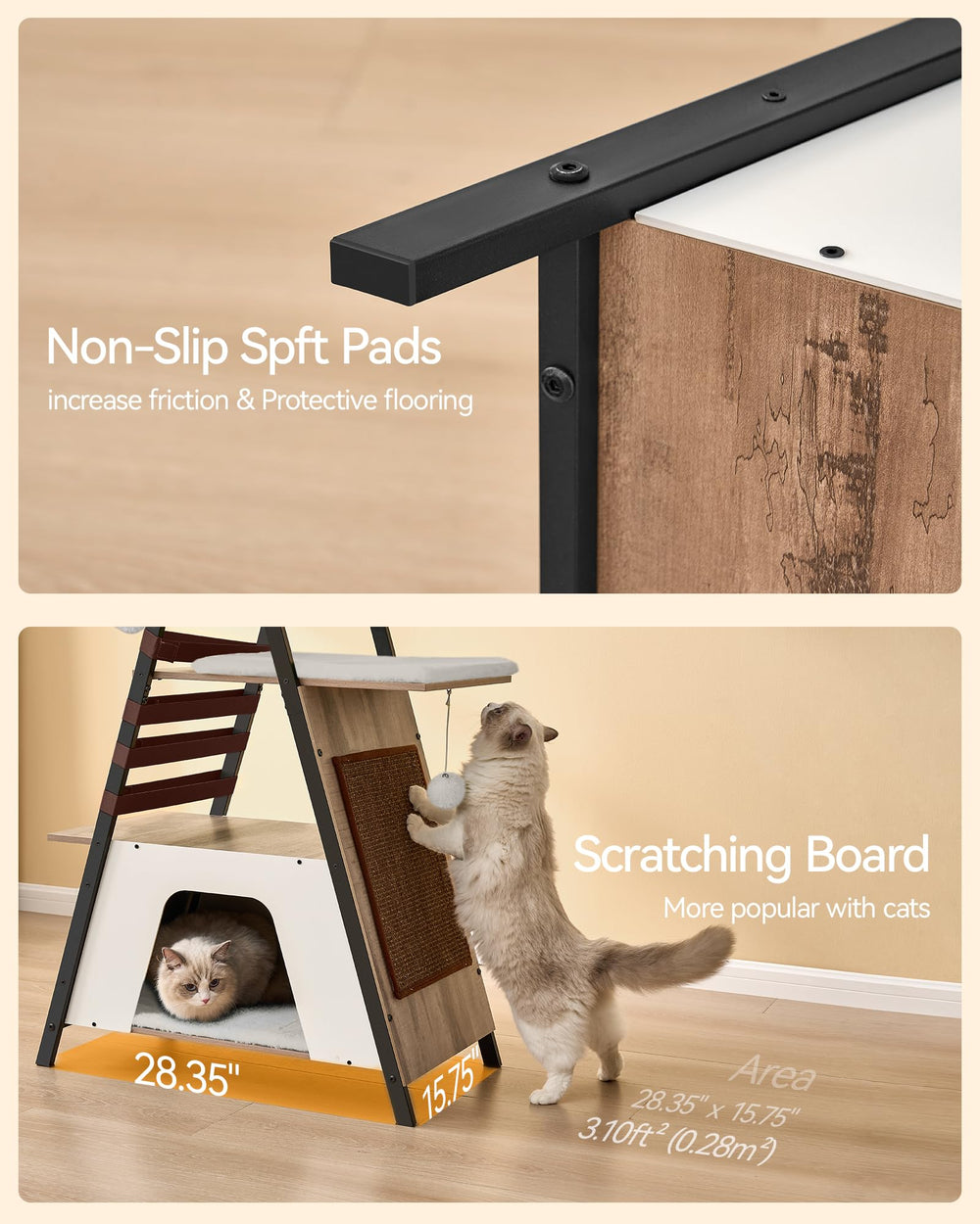 FourFurPets large multi-level layout accommodates several cats for play