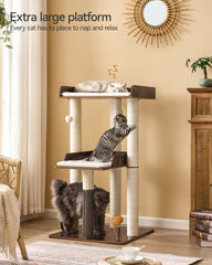 FourFurPets cat condo includes self-groomer for gentle relaxation and massage.