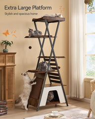 FourFurPets cat tower private apartments give cats cozy private space for naps.