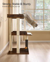 FourFurPets cat tree anti-tip kit and wide base for added safety.