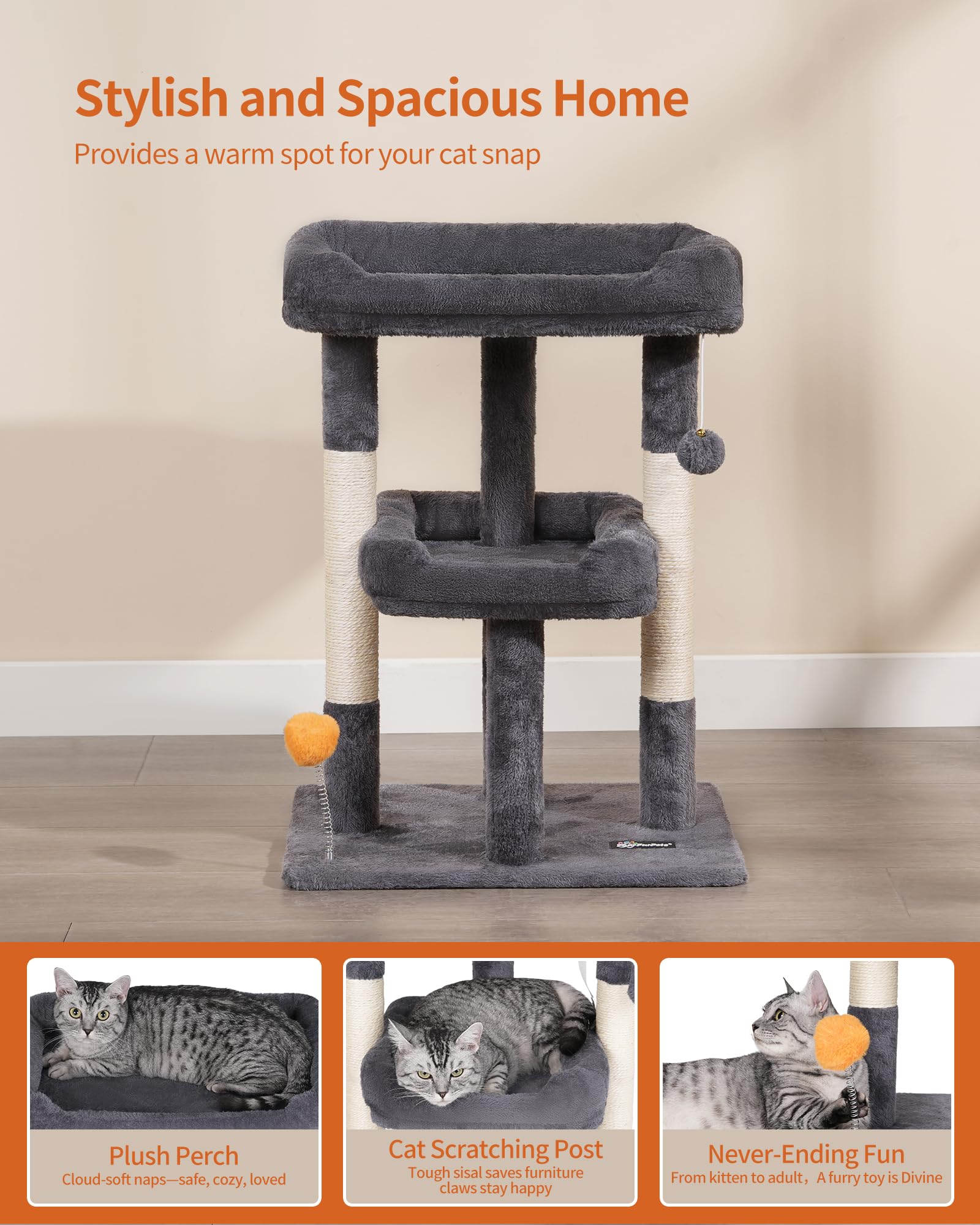 FourFurPets durable particle board construction supports long-term use in busy households.