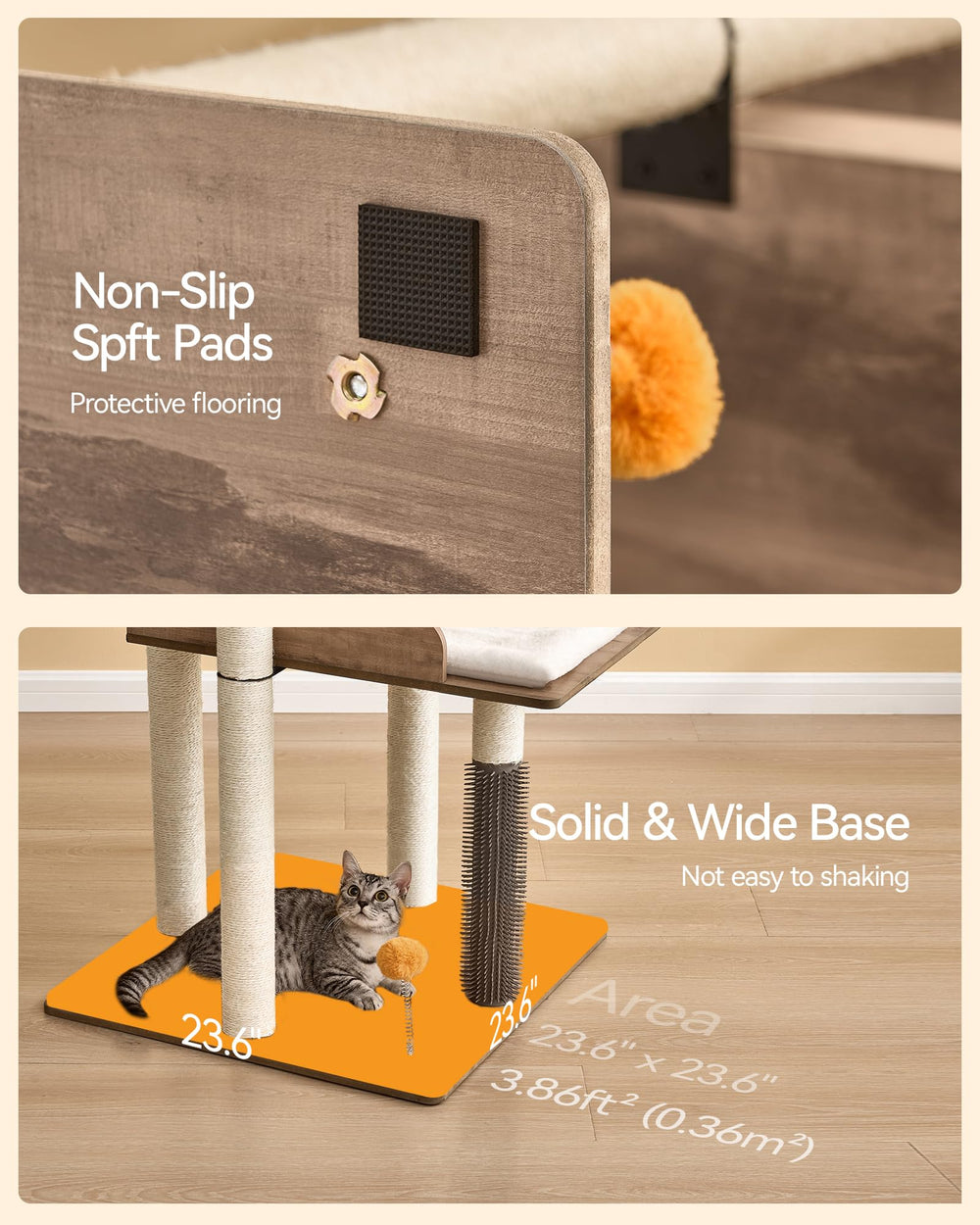 FourFurPets large perch offers a comfy resting spot with a soft cushion