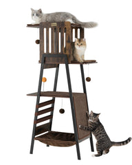 FourFurPets Modern Cat Tree 58-inch height perch for large cats.